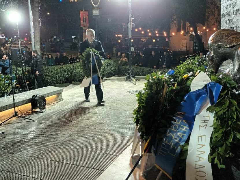 Επιμνημόσυνη δέηση και κατάθεση στεφάνων στην Πλατεία Εβραίων για τα θύματα του Ολοκαυτώματος