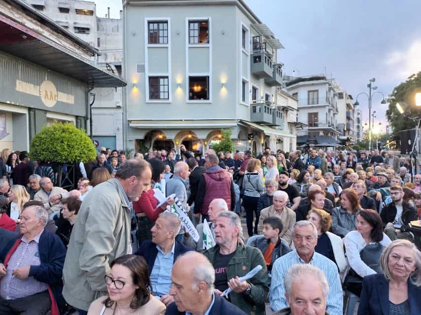 Προεκλογική ομιλία Λιακούλη στο αρχαίο θέατρο Λάρισας