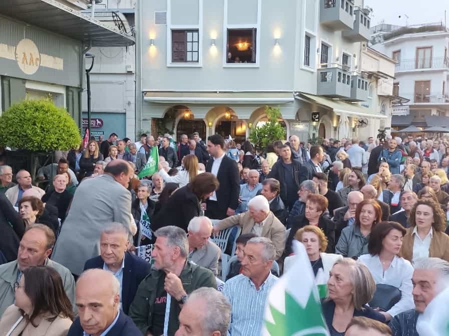 Προεκλογική ομιλία Λιακούλη στο αρχαίο θέατρο Λάρισας