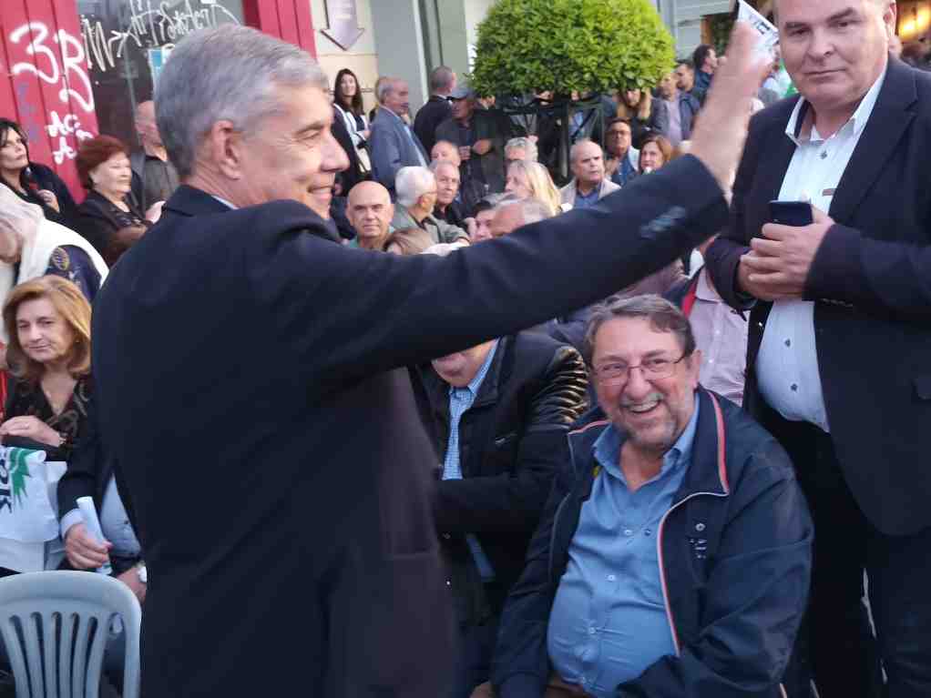 Προεκλογική ομιλία Λιακούλη στο αρχαίο θέατρο Λάρισας