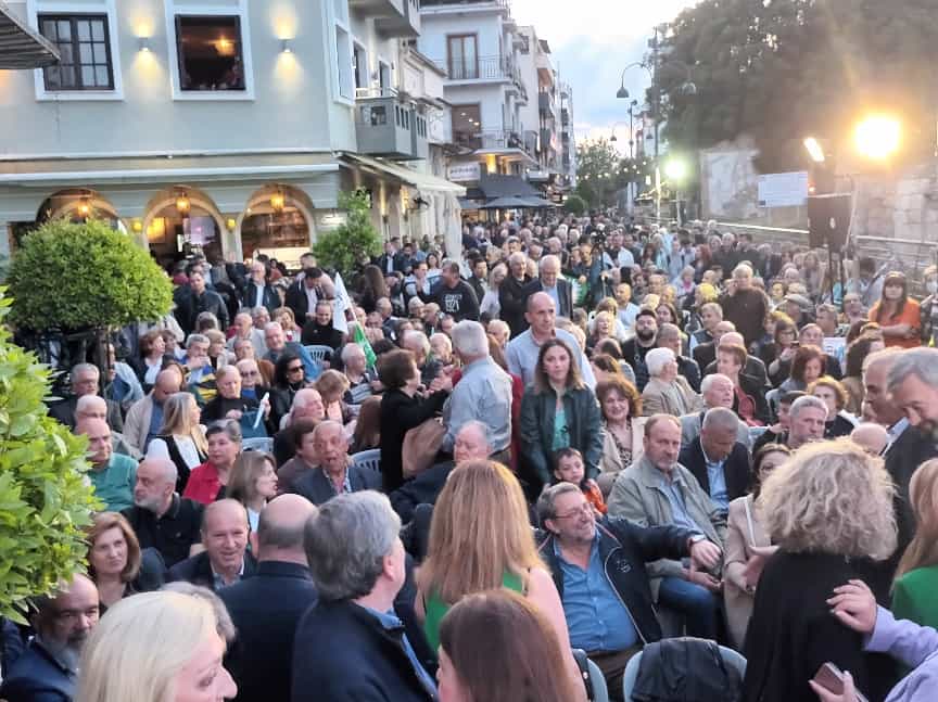 Προεκλογική ομιλία Λιακούλη στο αρχαίο θέατρο Λάρισας