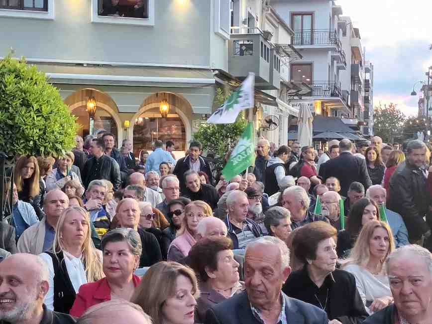 Προεκλογική ομιλία Λιακούλη στο αρχαίο θέατρο Λάρισας