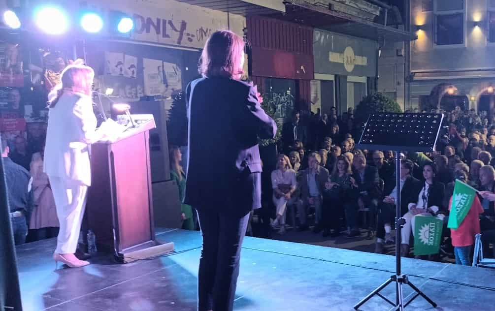 Προεκλογική ομιλία Λιακούλη στο αρχαίο θέατρο Λάρισας