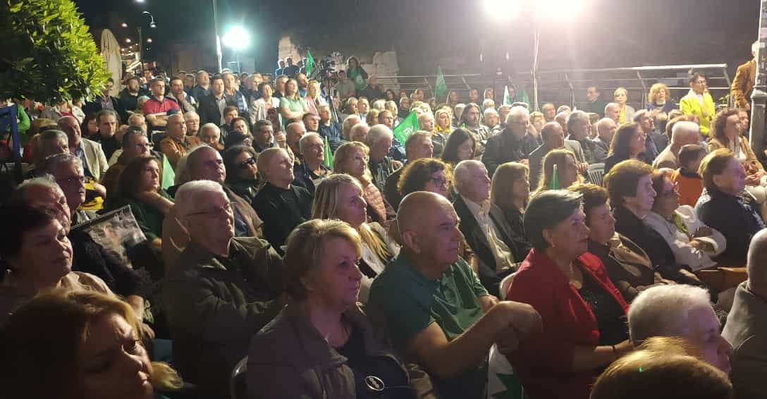 Προεκλογική ομιλία Λιακούλη στο αρχαίο θέατρο Λάρισας