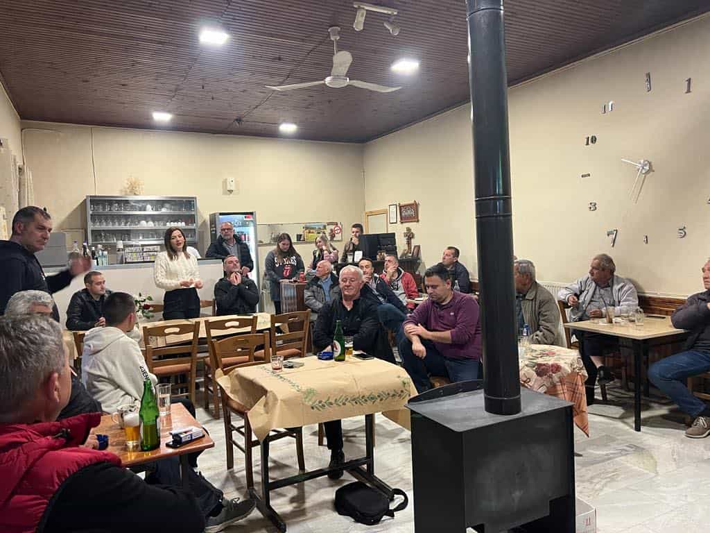 Στέλλα Μπίζιου περιοδεία σε Ελευθεραί, Κοιλάδα, Ραχούλα, Κουτσόχερο, Μάνδρα, Αμυγδαλέα, Τερψιθέα