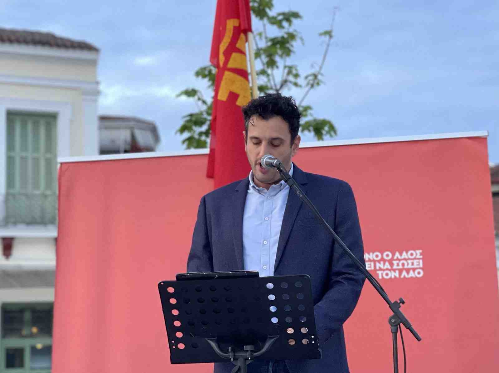 Προεκλογική συγκέντρωση του ΚΚΕ στον Τύρναβο