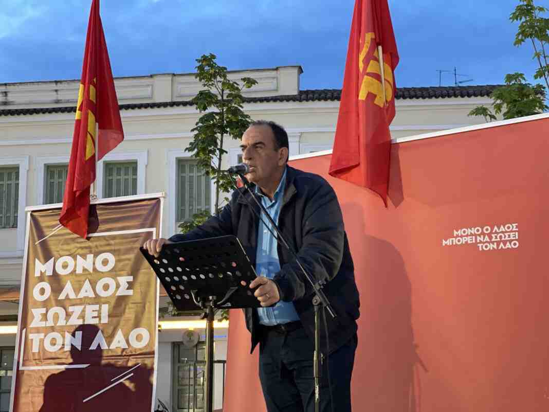 Προεκλογική συγκέντρωση του ΚΚΕ στον Τύρναβο