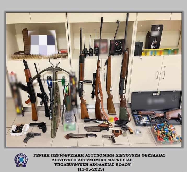 Βόλος: Συνελήφθησαν πατέρας και γιος για παράνομη οπλοκατοχή