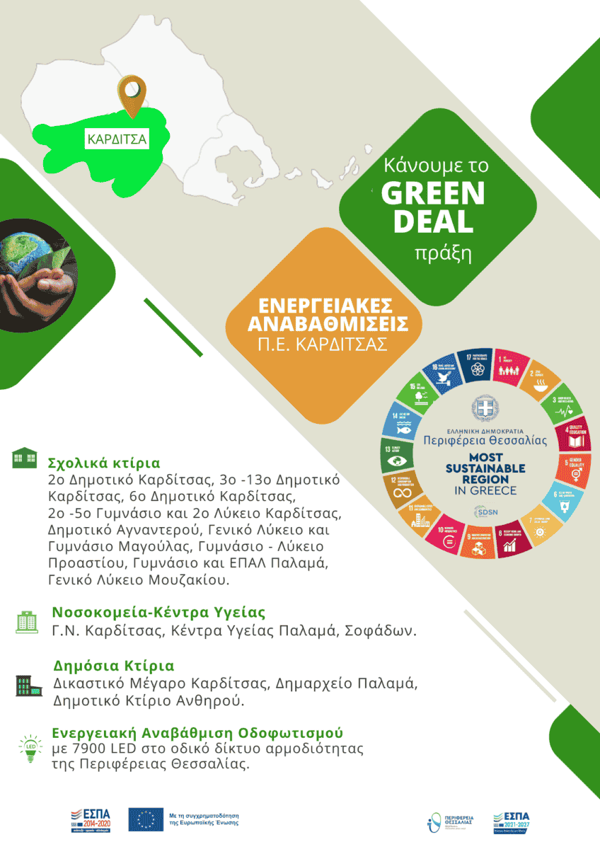 Τα 100+1 δημόσια κτίρια που αλλάζουν το ενεργειακό αποτύπωμα στην Περιφέρεια Θεσσαλίας