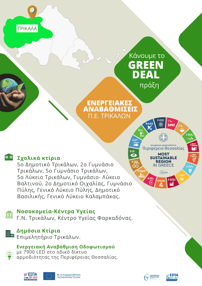 Τα 100+1 δημόσια κτίρια που αλλάζουν το ενεργειακό αποτύπωμα στην Περιφέρεια Θεσσαλίας