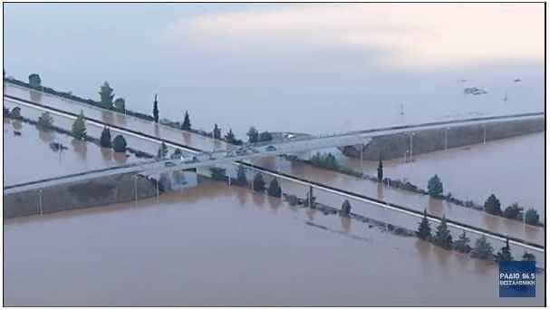 Αποκαλυπτικό βίντεο με την πλημμυρισμένη Εθνική Οδός Αθήνας-Θεσσαλονίκης