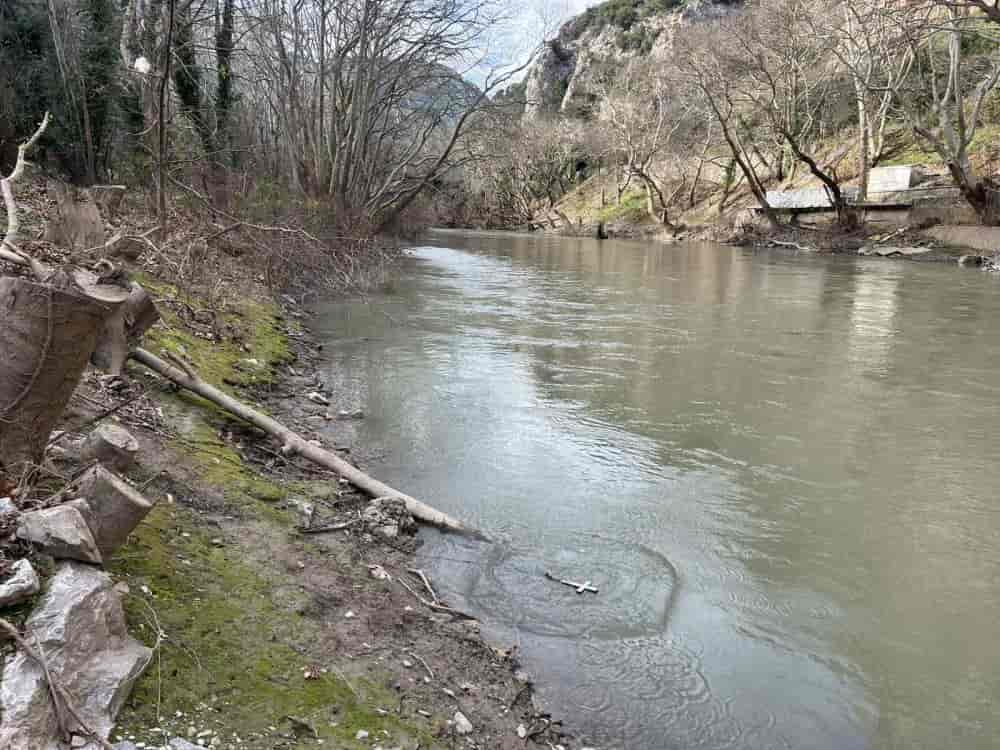 Αγία Παρασκευή Τεμπών: Η Ακολουθία της ρίψεως του Σταύρου στα ύδατα του ποταμού Πηνειού στο κατεστραμμένο Ιερό Προσκύνημ
