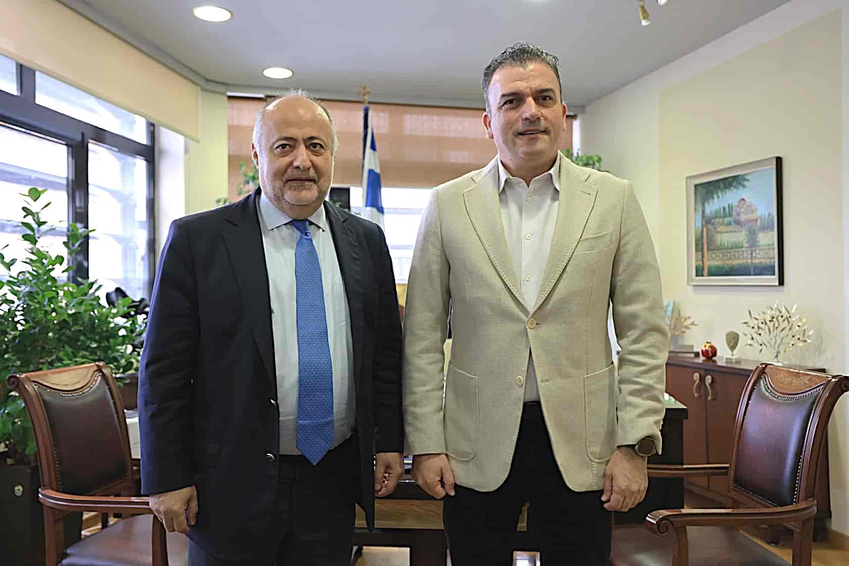 Ευρώπη, καινοτομία, ανταγωνιστικότητα επί τάπητος στη συνάντηση του Δημάρχου Λαρισαίων, κ.Θανάση Μαμάκου με τον Ευρωβουλευτή, κ.Δημήτρη Τσιόδρα