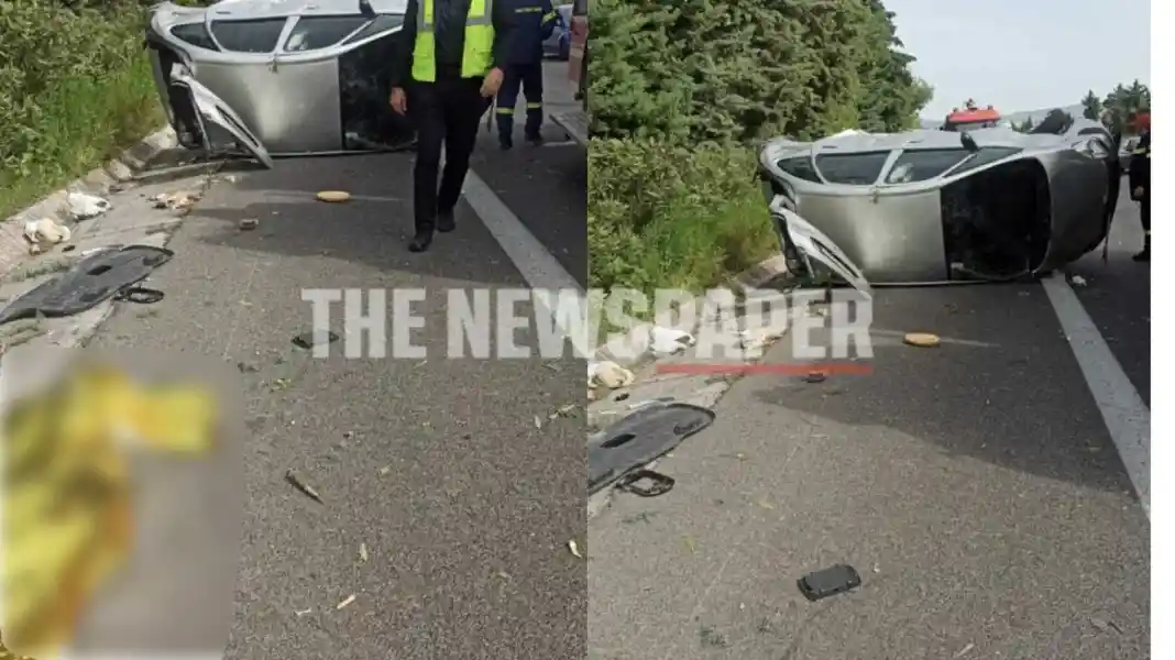 τροχαιο στην παλαιά Εθνική Οδό Βόλου - Λάρισας