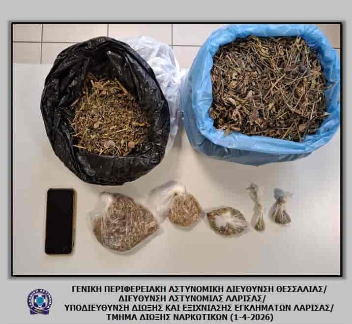 narcos larissa Κατασχέθηκαν πάνω από 800 γραμμάρια κάνναβης - Χειροπέδες σε 34χρονο