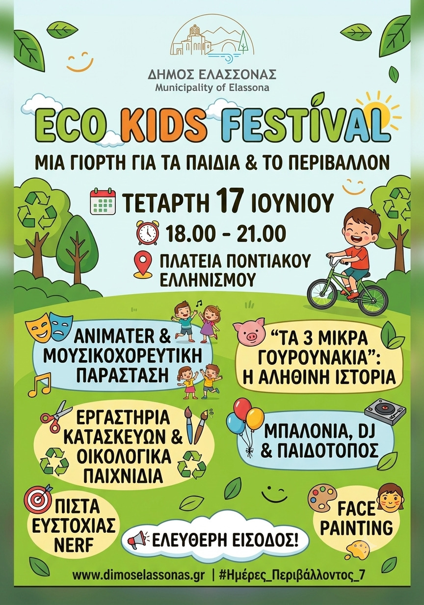 eco fest 1ο Παιδικό ECO Φεστιβάλ στον Δήμο Ελασσόνας